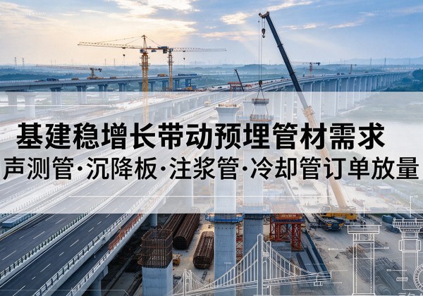海州基建稳增长带动预埋监测管材需求，声测管、沉降板、注浆管订单持续放量